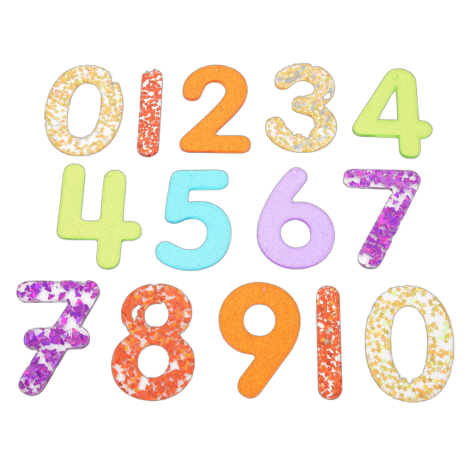 Set 14 numere translucide Glitter pentru tablete si mese luminoase - imagine 9